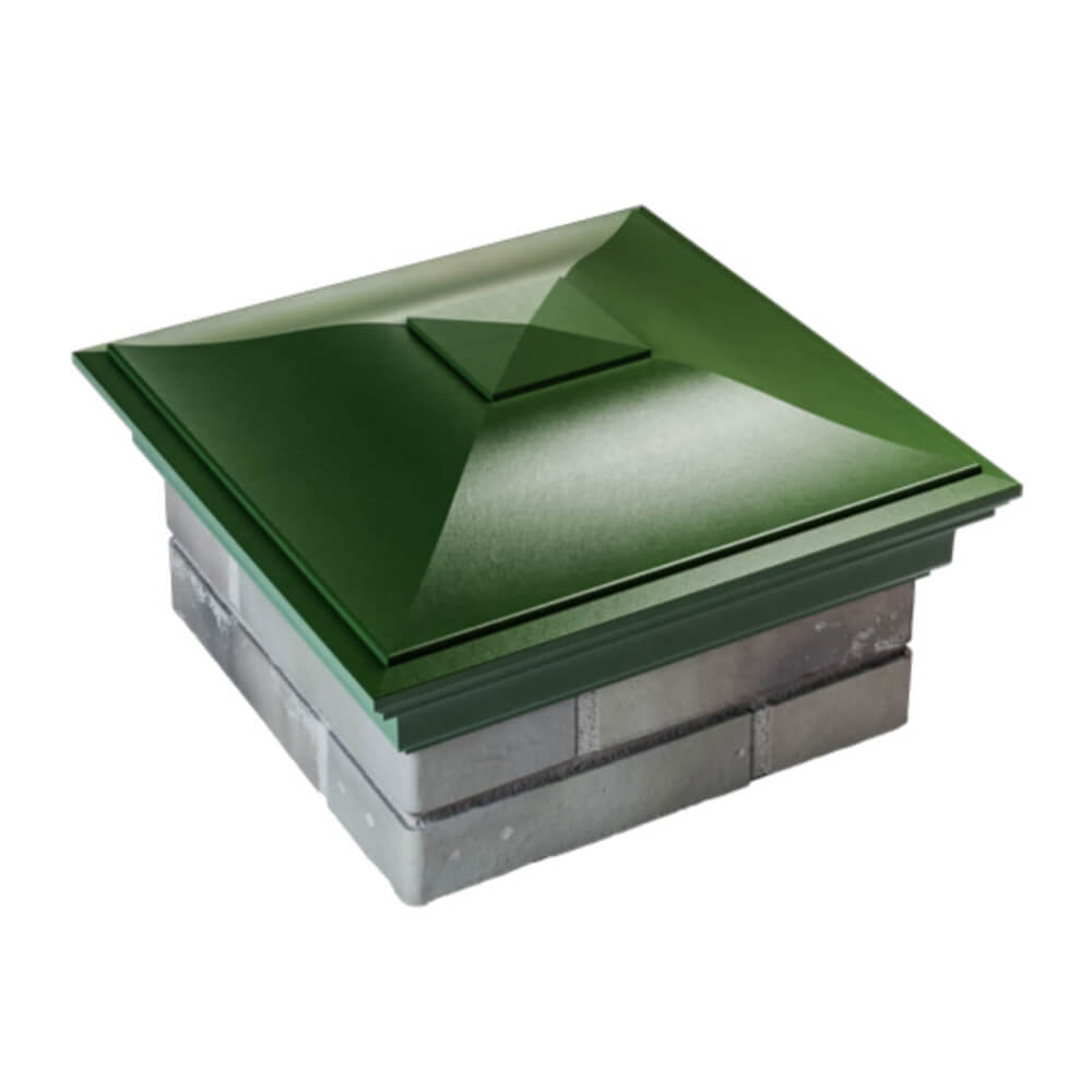 Колпак Zking Монблан Зеленый на столб 1.5х1.5 еврокирпича 0.7НФ (355х355мм) в Твери фото