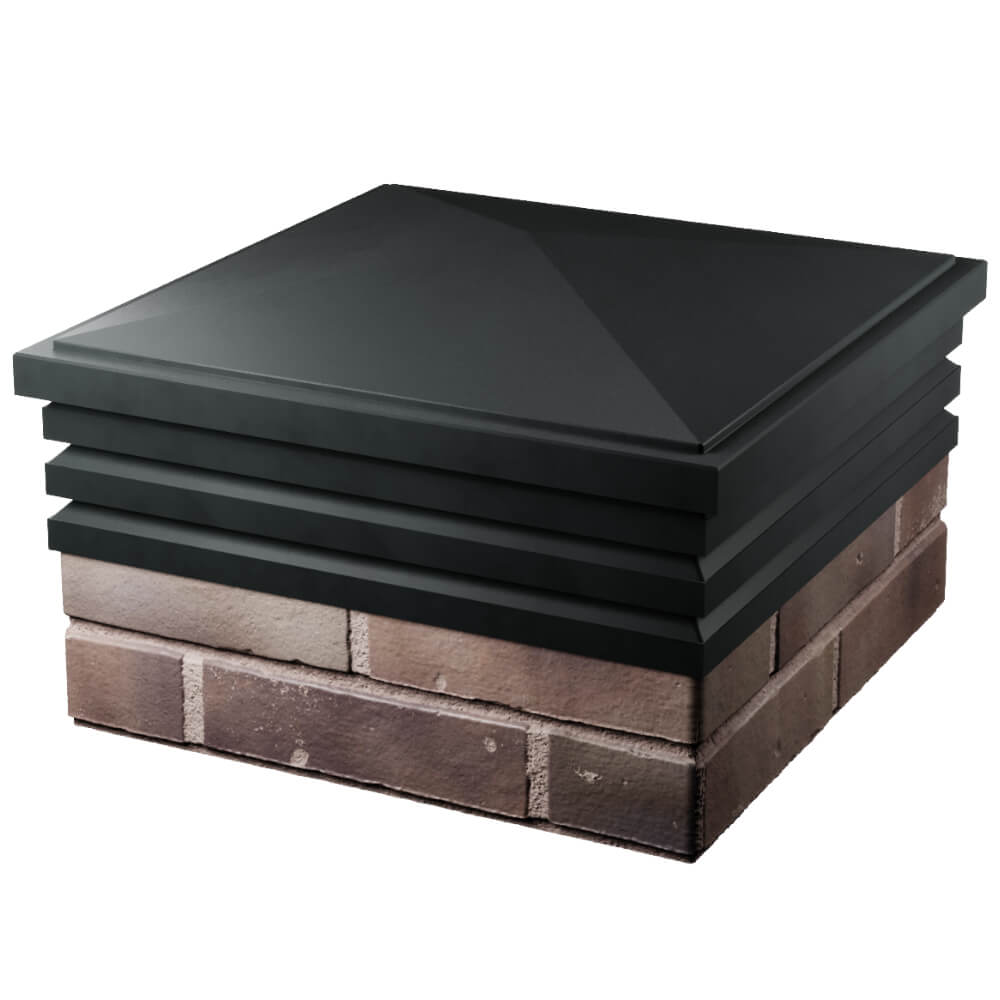 Колпак Zking Бона ХайТек Черный на столб 2х2 кирпича (513х513мм) в Твери фото