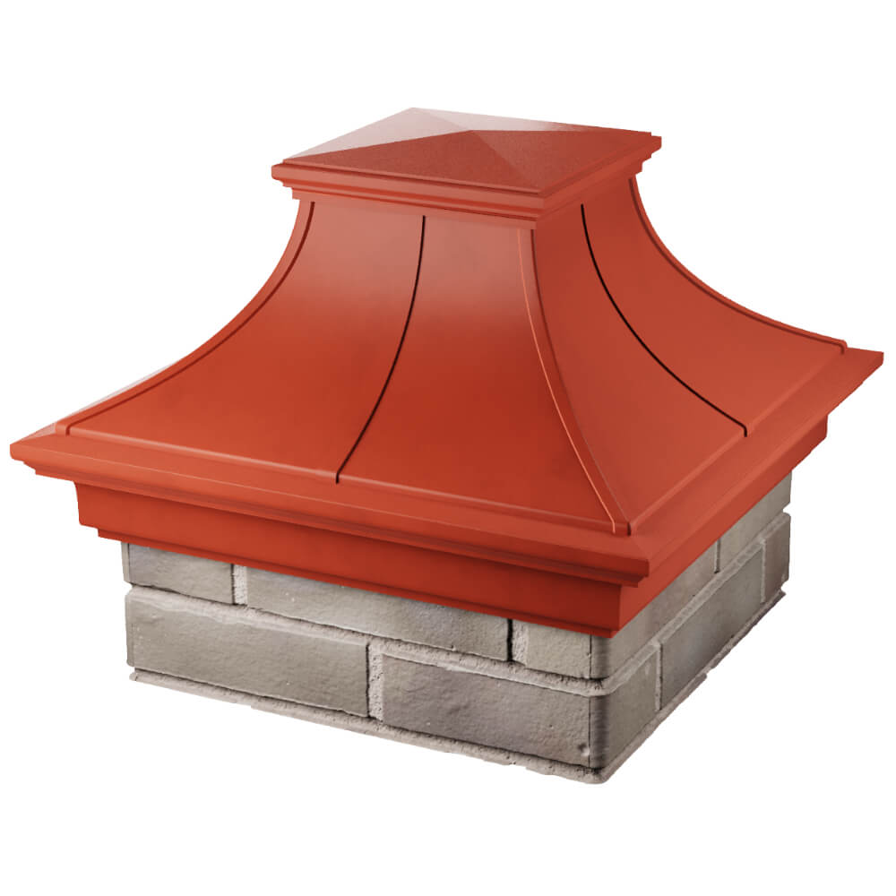 Колпак Zking Монблан Премиум Красный на столб 1.5х1.5 кирпича (385х385мм) в Твери фото