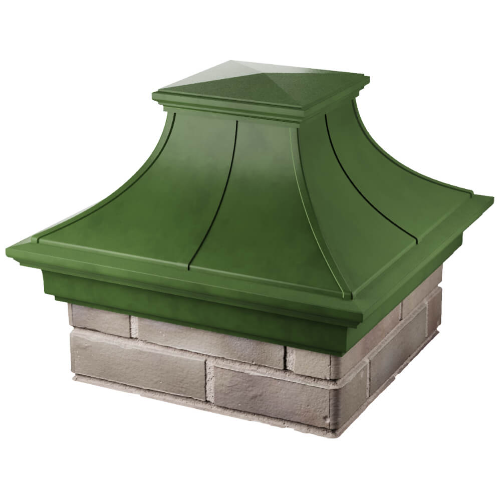Колпак Zking Монблан Премиум Зеленый на столб 1.5х1.5 кирпича (385х385мм) в Твери фото