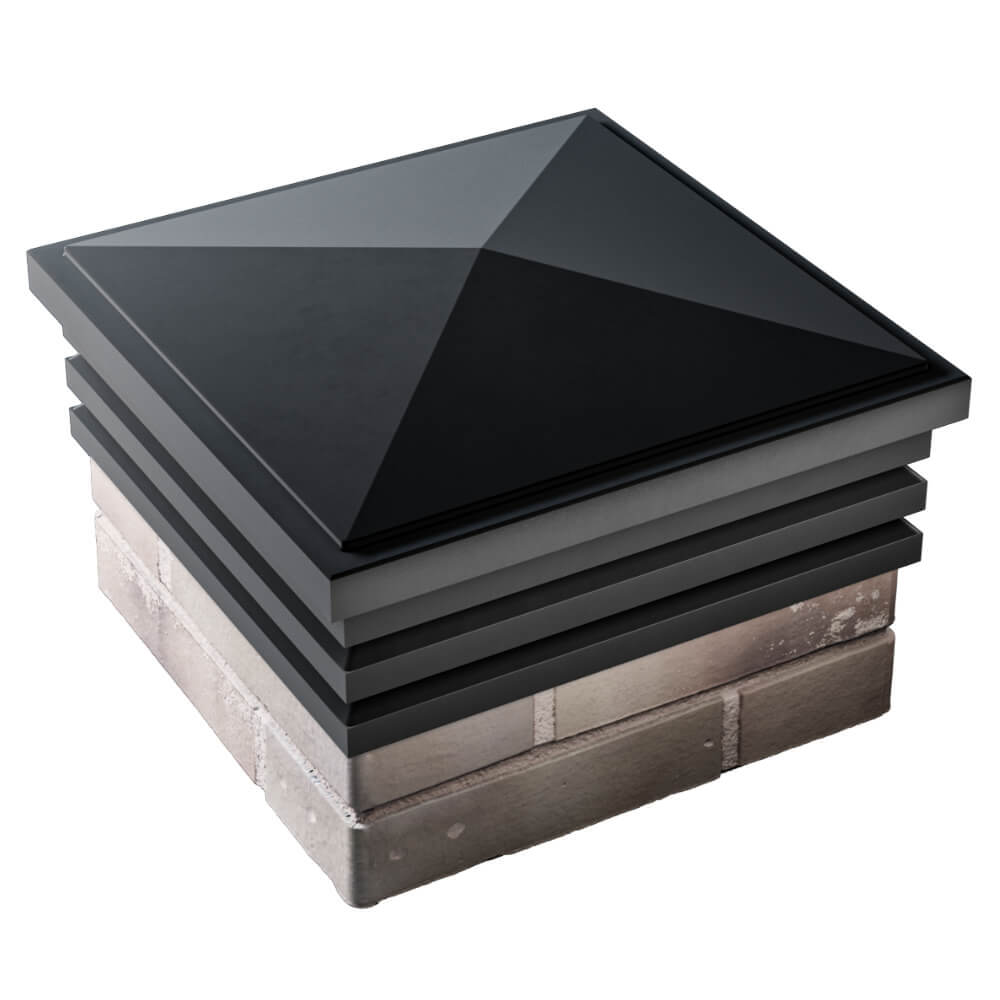 Колпак Zking Бона ХайТек Черный на столб 1.5х1.5 кирпича (385х385мм) в Твери фото