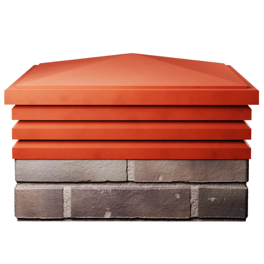 Колпак Zking Бона ХайТек Красный на столб 2х2 кирпича (513х513мм) Тверь фото