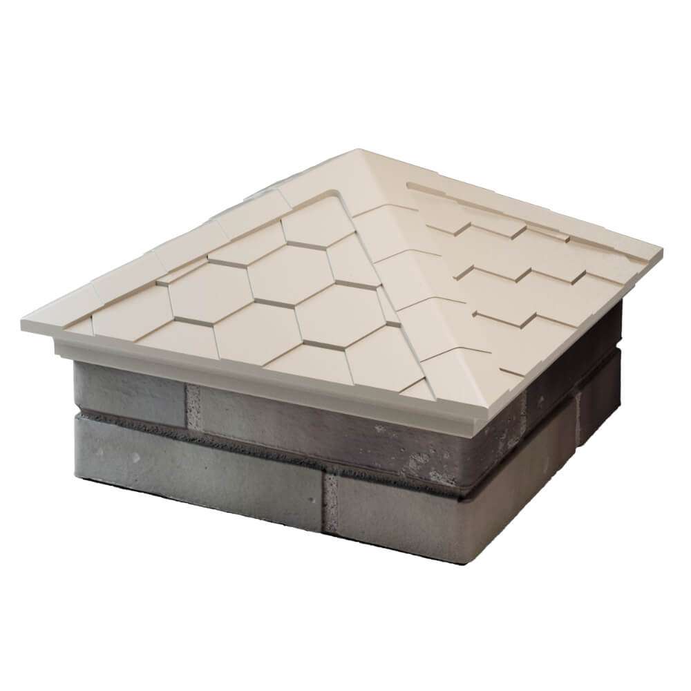 Колпак Zking Эверест Бежевый на столб 1.5х1.5 кирпича (390х390мм) в Твери фото