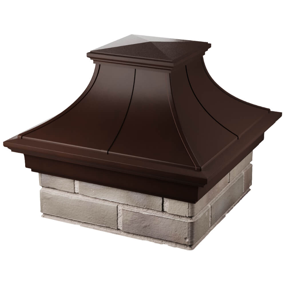 Колпак Zking Монблан Премиум Коричневый на столб 1.5х1.5 кирпича (385х385мм) в Твери фото