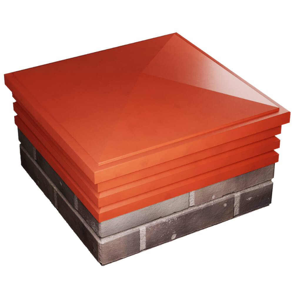 Колпак Zking Бона ХайТек Красный на столб 2х2 кирпича (513х513мм) в Твери фото