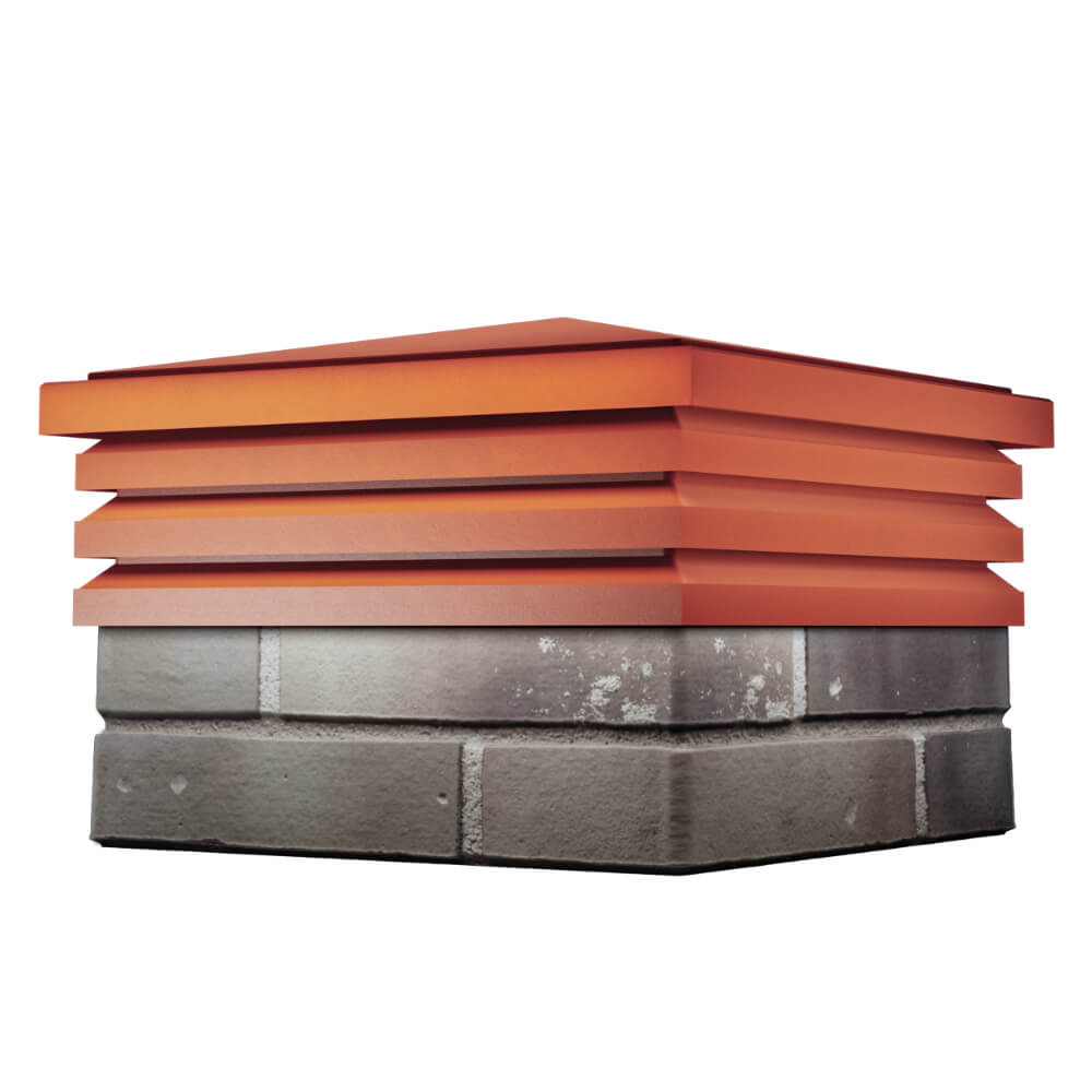 Колпак Zking Бона ХайТек Красный на столб 1.5х1.5 кирпича (385х385мм) в Твери фото