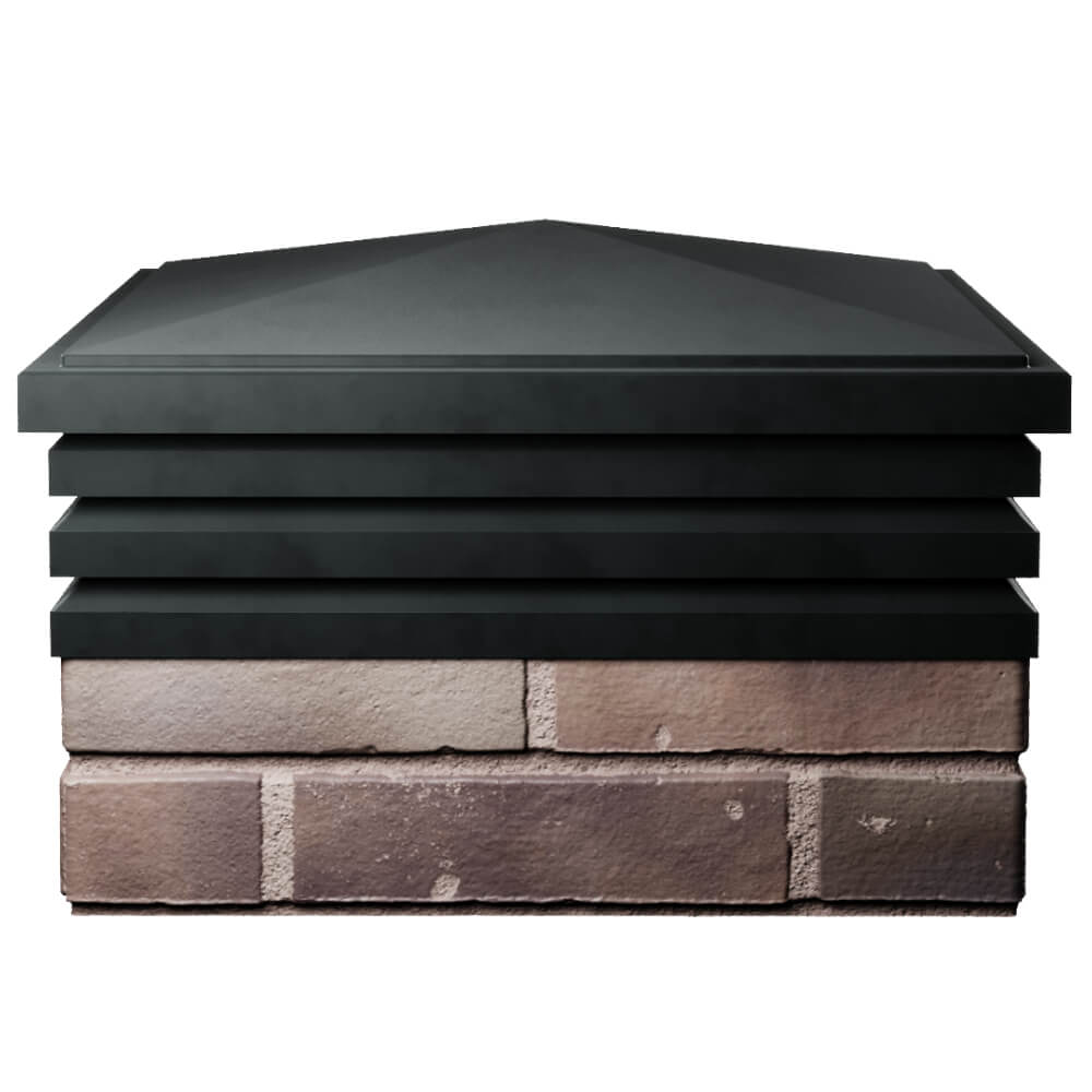 Колпак Zking Бона ХайТек Черный на столб 2х2 кирпича (513х513мм) Тверь фото