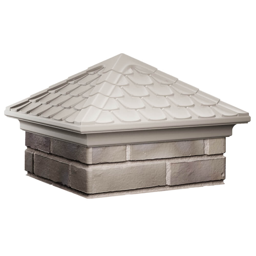 Колпак Zking Эльбрус Бежевый на столб 1.5х1.5 кирпича (385х385мм) в Твери фото