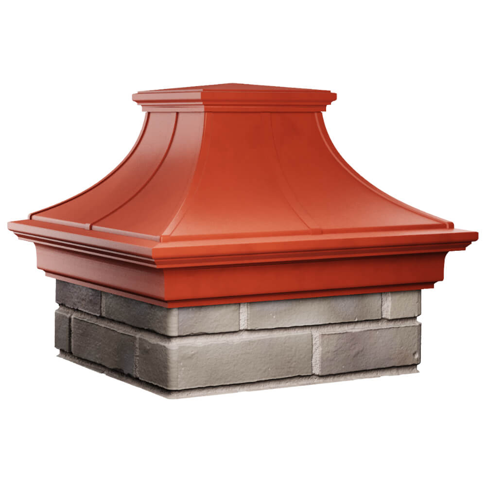 Колпак Zking Монблан Премиум Красный на столб 1.5х1.5 кирпича (385х385мм) в Твери фото