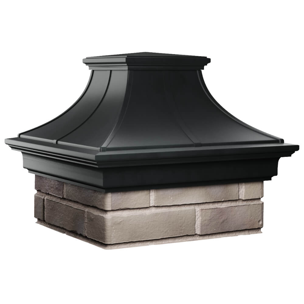 Колпак Zking Монблан Премиум Черный на столб 1.5х1.5 кирпича (385х385мм) в Твери фото