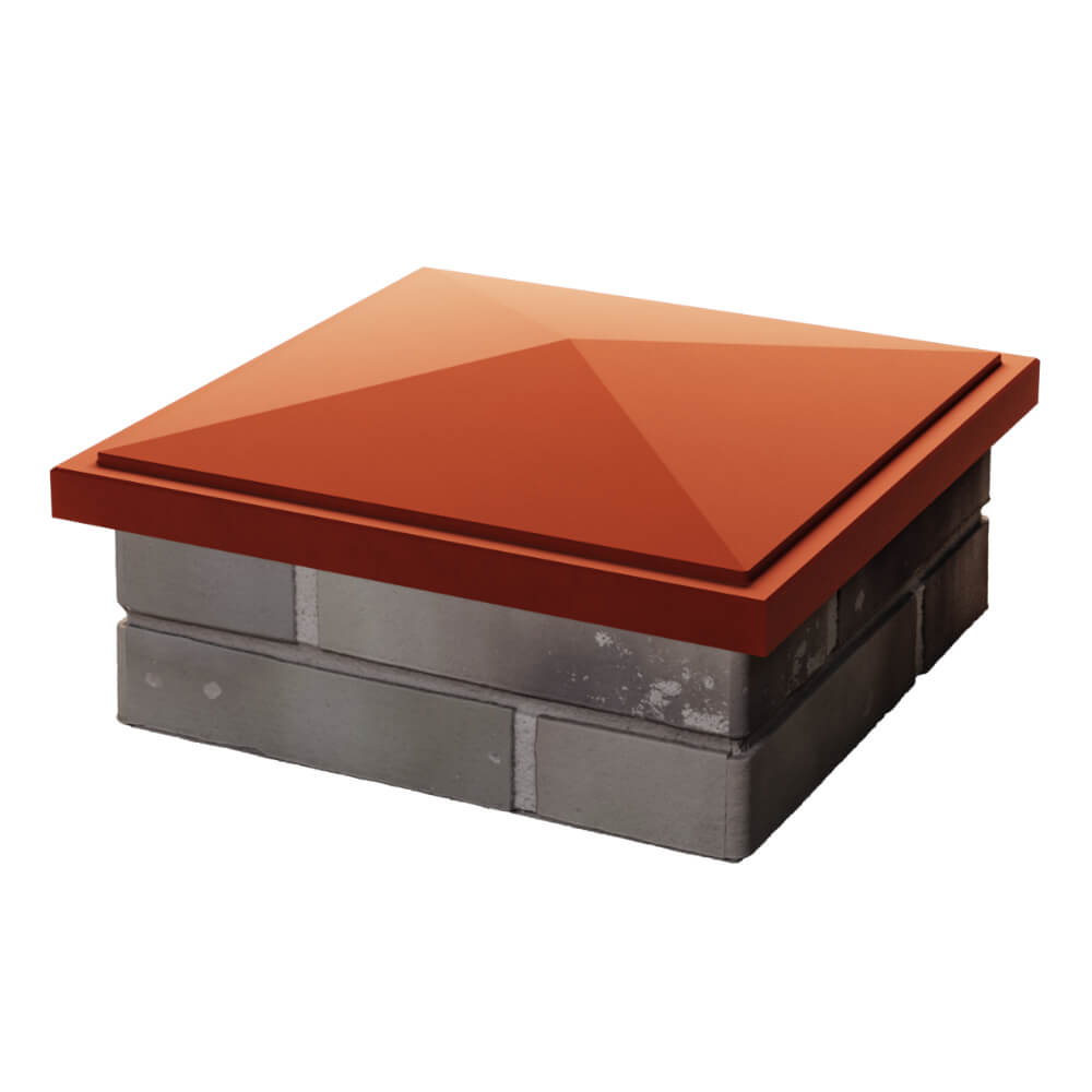 Колпак Zking БонаМоно Красный на столб 1.5х1.5 кирпича (385х385, 400х400мм) в Твери фото