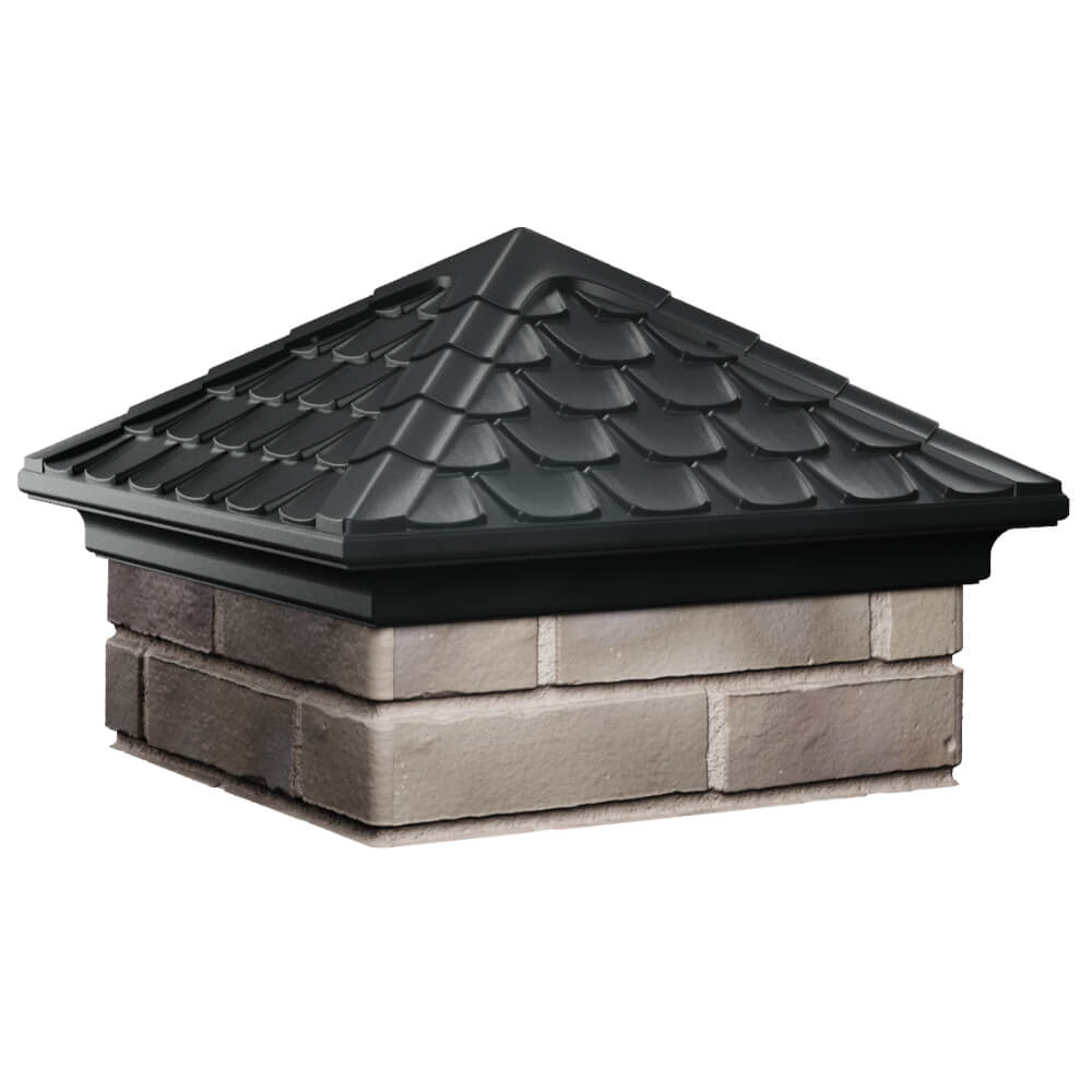 Колпак Zking Эльбрус Черный на столб 1.5х1.5 кирпича (385х385мм) в Твери фото