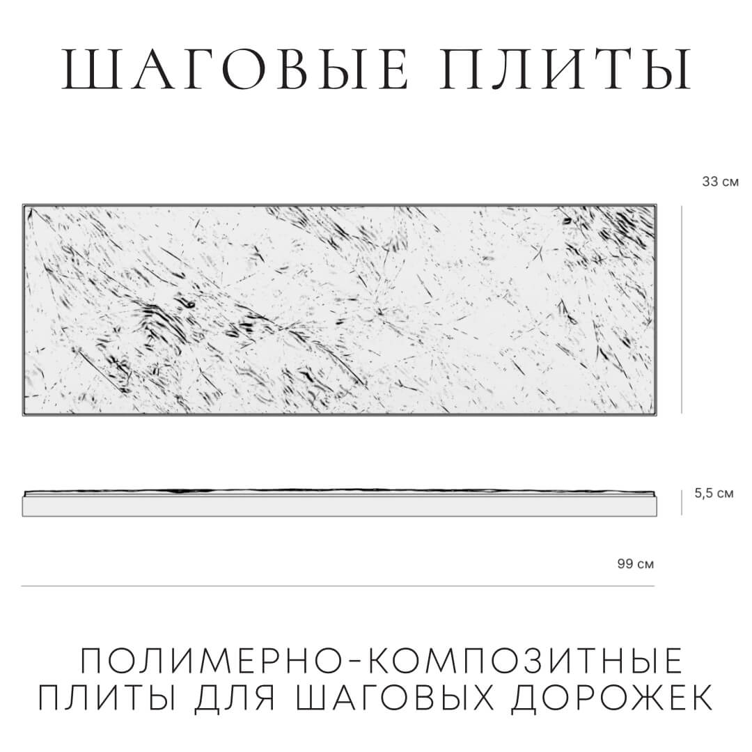 Шаговая плита STONE Светлая Галька 990х330х55мм в Твери фото