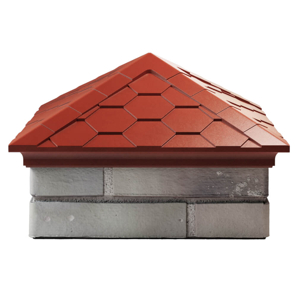 Колпак Zking Эверест Красный на столб 1.5х1.5 кирпича (390х390мм) Тверь фото