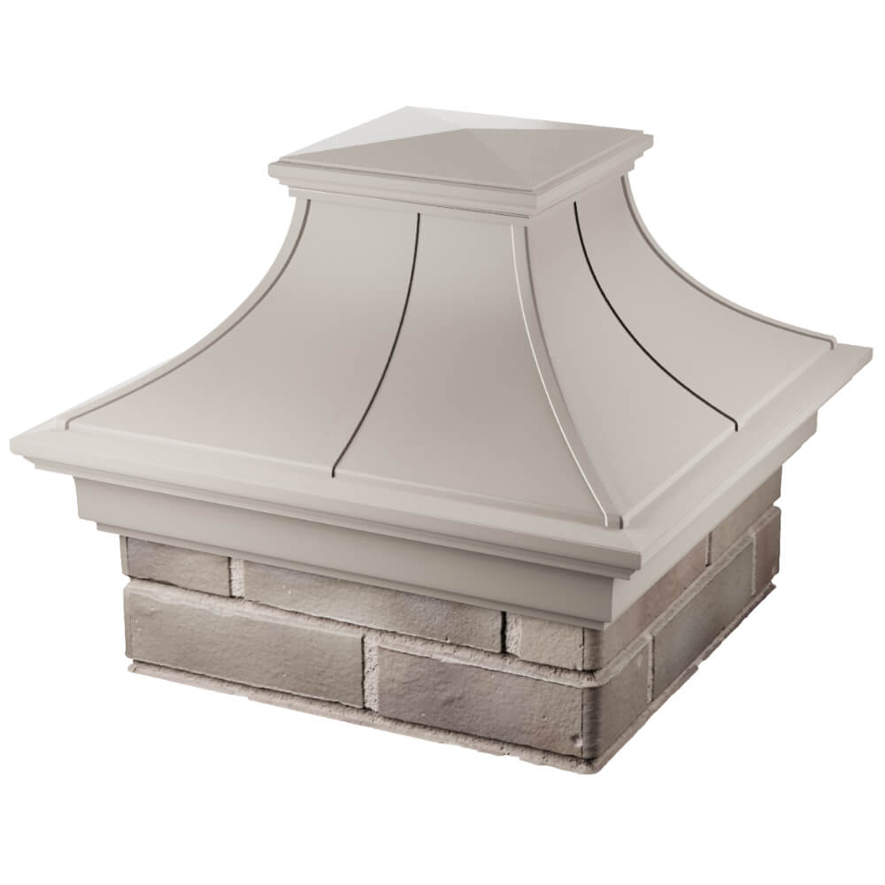 Колпак Zking Монблан Премиум Бежевый на столб 1.5х1.5 кирпича (385х385мм) в Твери фото