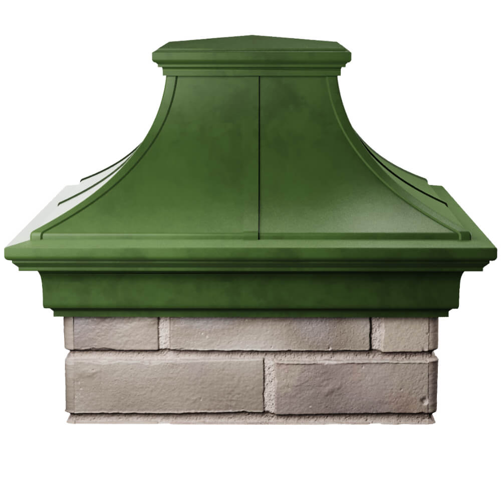 Колпак Zking Монблан Премиум Зеленый на столб 1.5х1.5 кирпича (385х385мм) Тверь фото