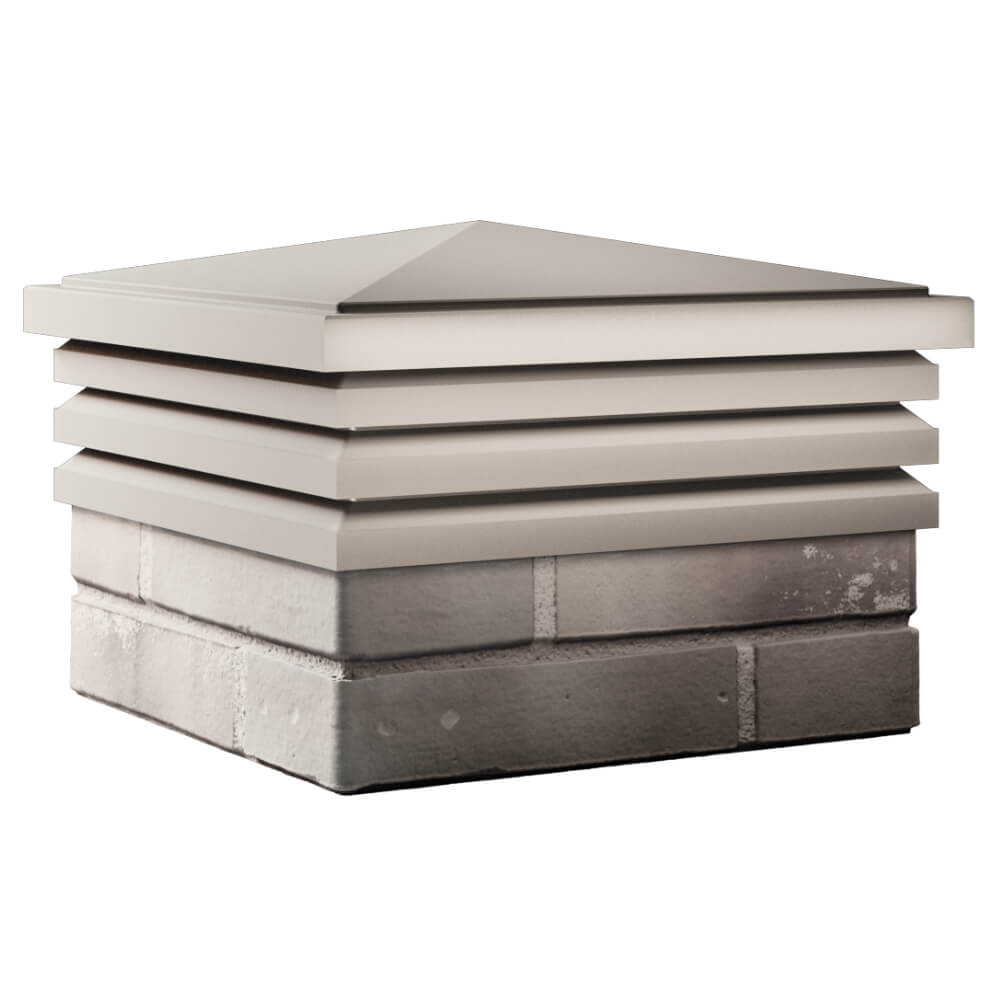 Колпак Zking Бона ХайТек Бежевый на столб 1.5х1.5 кирпича (385х385мм) в Твери фото