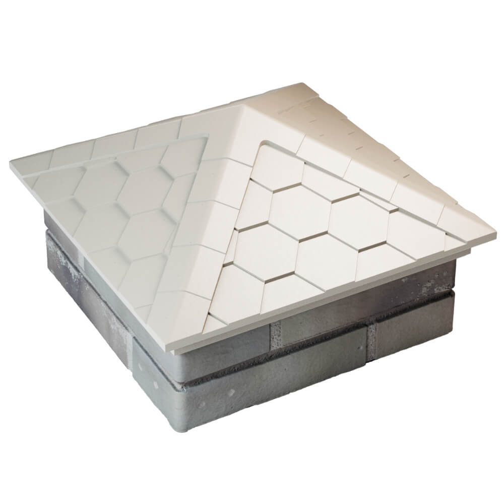 Колпак Zking Эверест Бежевый на столб 1.5х1.5 кирпича (390х390мм) в Твери фото