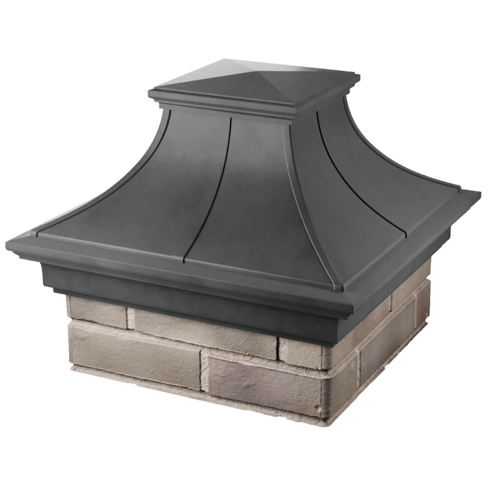 Колпак Zking Монблан Премиум Серый на столб 1.5х1.5 кирпича (385х385мм) в Твери фото