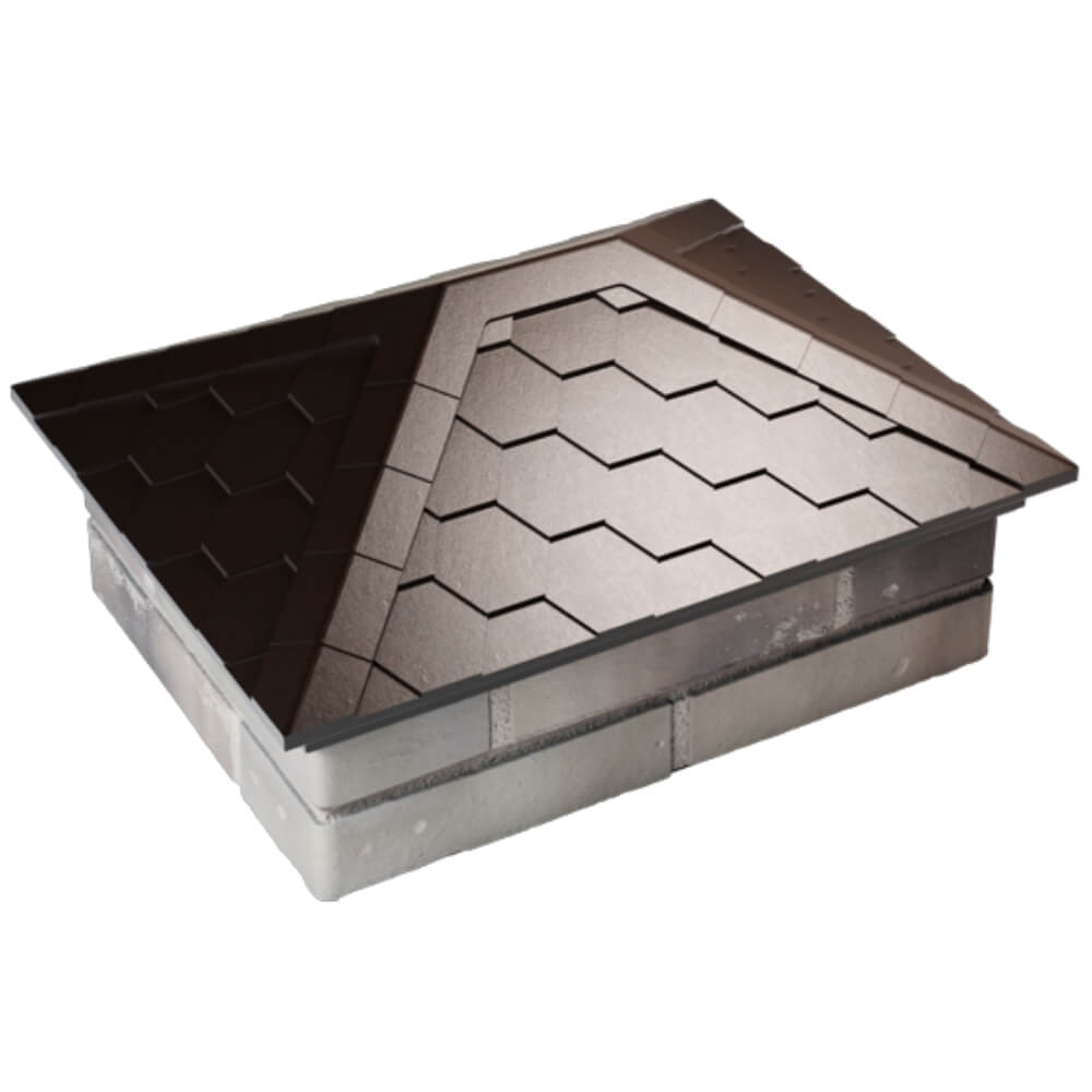 Колпак Zking Эверест Коричневый на столб 2х1.5 кирпича (520х390мм) Тверь фото