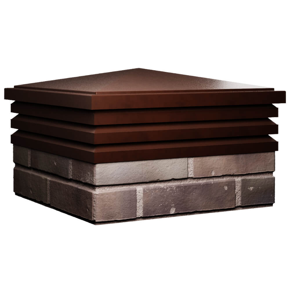 Колпак Zking Бона ХайТек Коричневый на столб 2х2 кирпича (513х513мм) в Твери фото