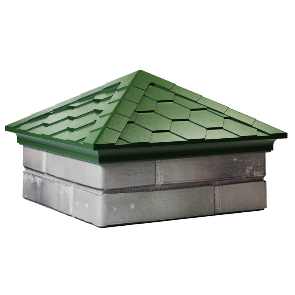 Колпак Zking Эверест Зеленый на столб 1.5х1.5 кирпича (390х390мм) в Твери фото