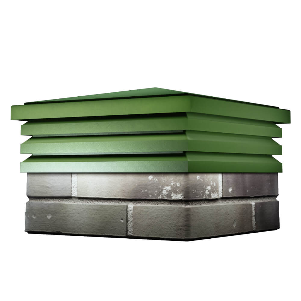 Колпак Zking Бона ХайТек Зеленый на столб 1.5х1.5 кирпича (385х385мм) в Твери фото