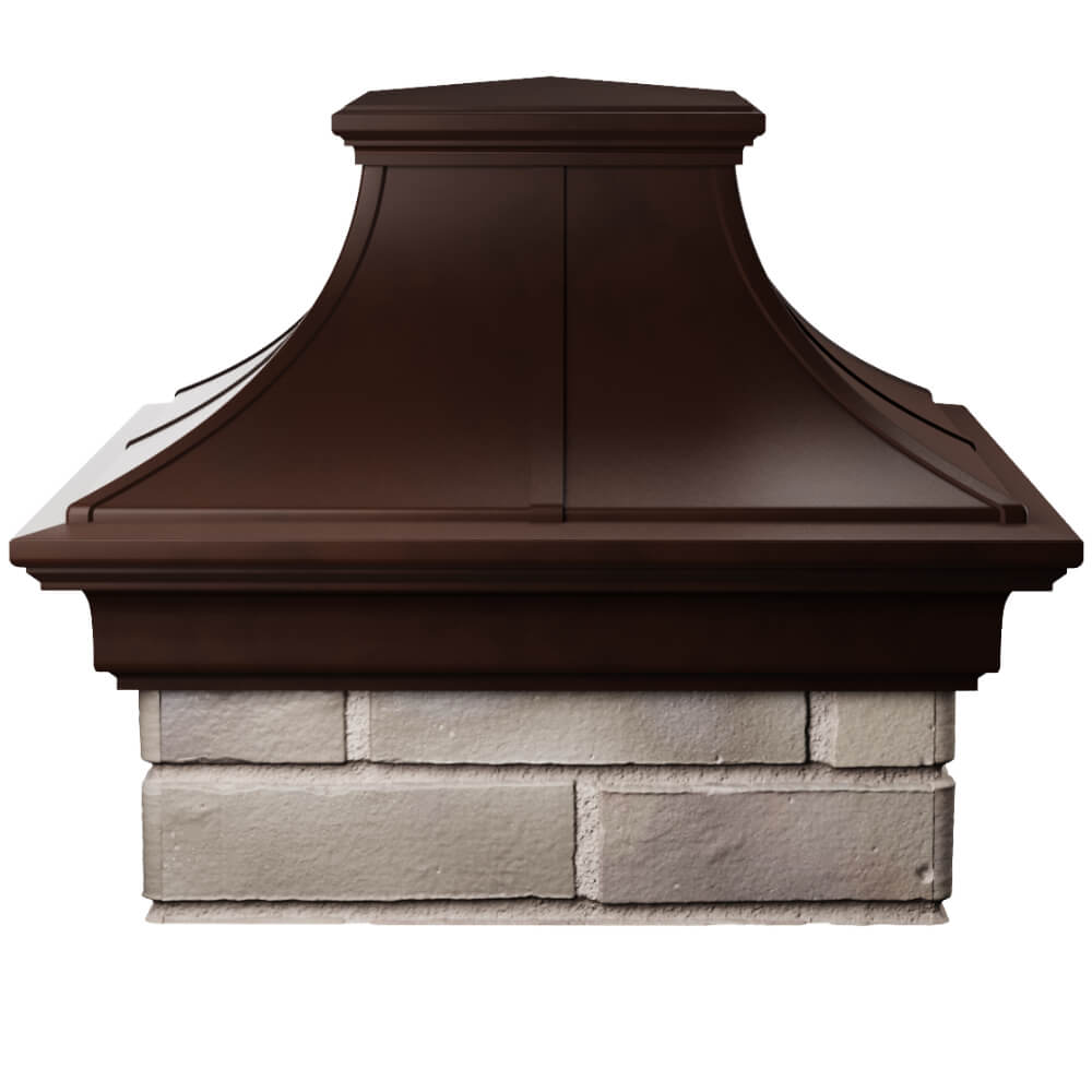 Колпак Zking Монблан Премиум Коричневый на столб 1.5х1.5 кирпича (385х385мм) Тверь фото