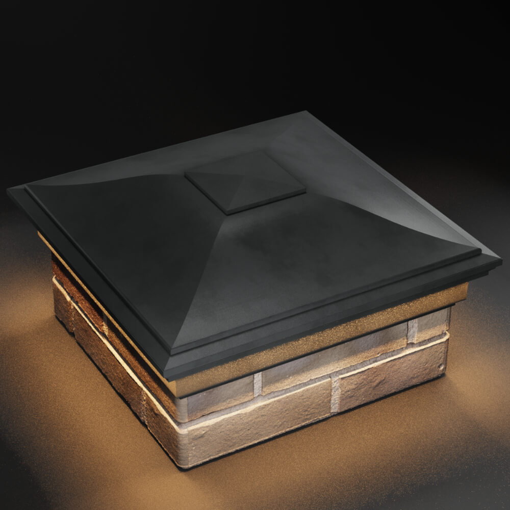 Колпак Zking Монблан Серый на столб 1.5х1.5 кирпича (385х385мм) с подсветкой в Твери фото