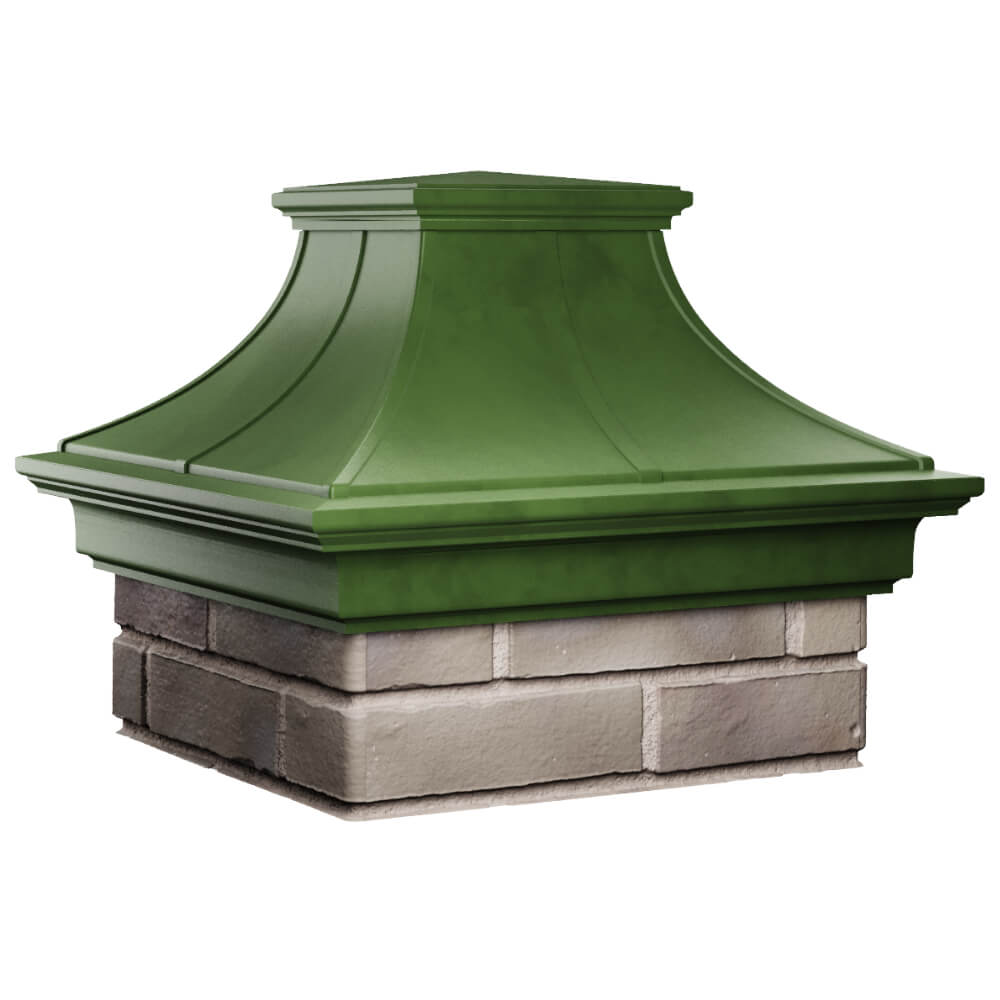 Колпак Zking Монблан Премиум Зеленый на столб 1.5х1.5 кирпича (385х385мм) в Твери фото