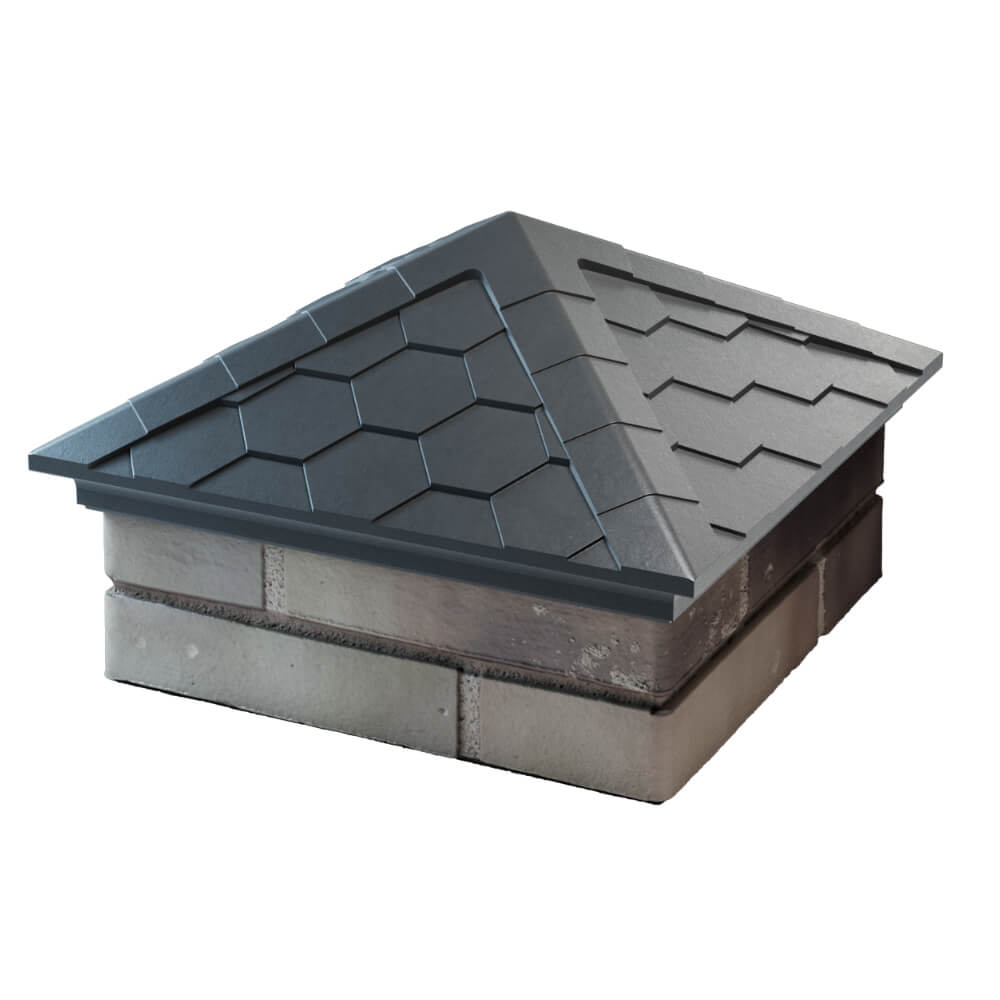 Колпак Zking Эверест Серый на столб 1.5х1.5 кирпича (390х390мм) в Твери фото