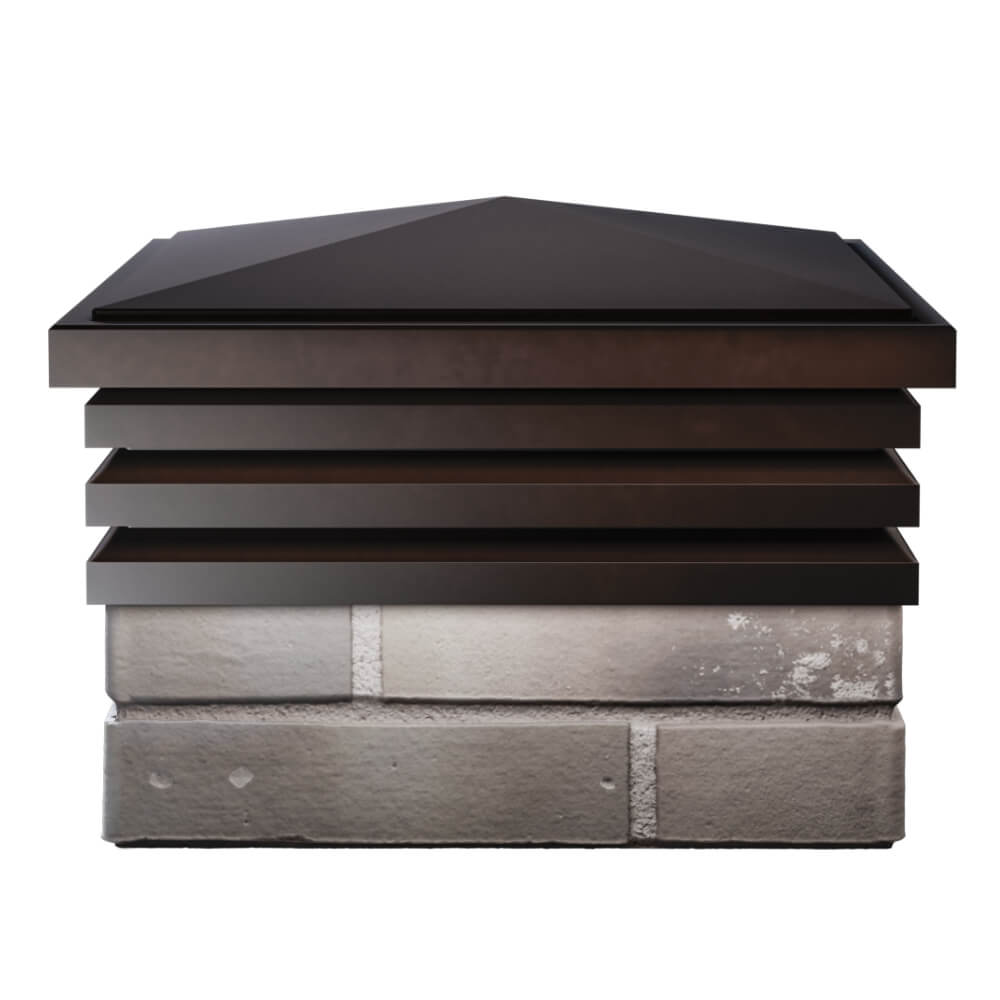 Колпак Zking Бона ХайТек Коричневый на столб 1.5х1.5 кирпича (385х385мм) Тверь фото