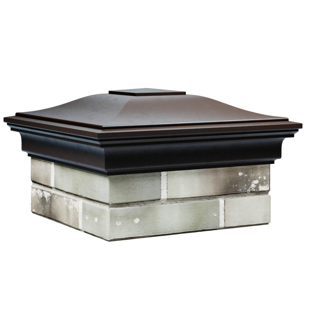 Колпак Zking Монблан Коричневый на столб 1.5х1.5 кирпича (385х385мм) в Твери фото