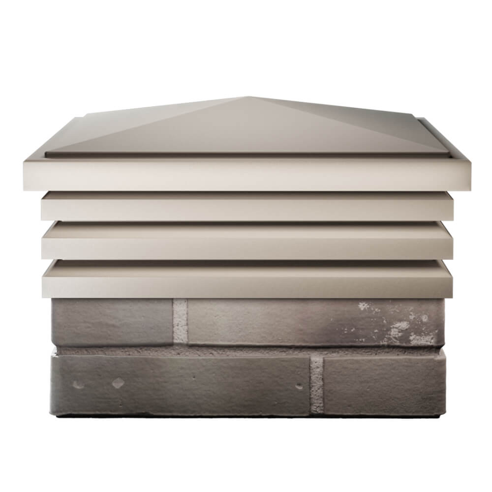 Колпак Zking Бона ХайТек Бежевый на столб 1.5х1.5 кирпича (385х385мм) Тверь фото