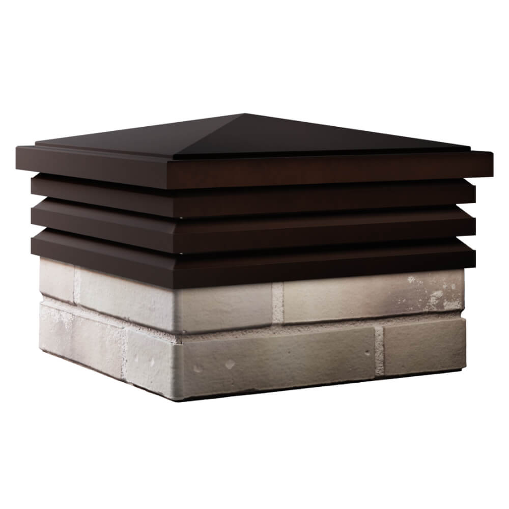 Колпак Zking Бона ХайТек Коричневый на столб 1.5х1.5 кирпича (385х385мм) в Твери фото