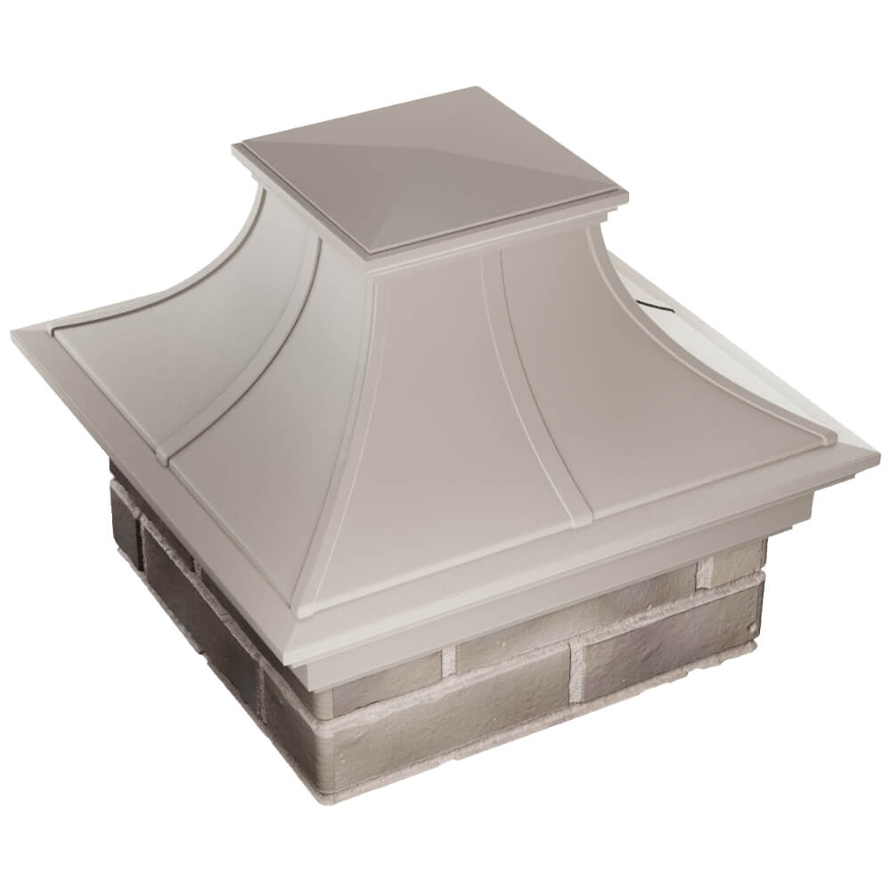 Колпак Zking Монблан Премиум Бежевый на столб 1.5х1.5 кирпича (385х385мм) в Твери фото