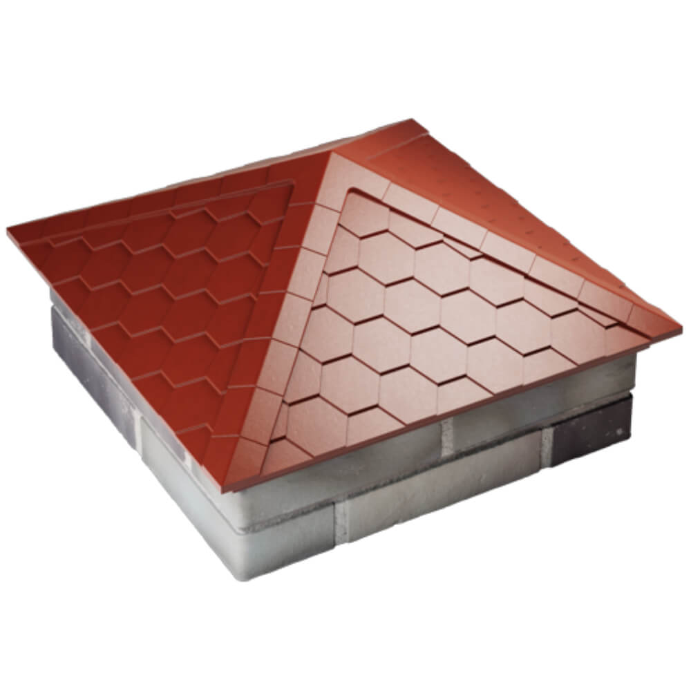 Колпак Zking Эверест Красный на столб 2х2 кирпича (535х535мм) Тверь фото